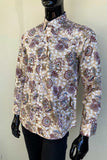 JOHN LENNON Mens Highcliffe Long Sleeve Shirt Latte Paisley, MENS SHIRTS, JOHN LENNON, Elwood 101