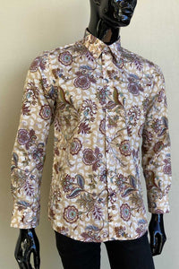 JOHN LENNON Mens Highcliffe Long Sleeve Shirt Latte Paisley, MENS SHIRTS, JOHN LENNON, Elwood 101