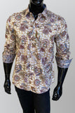 JOHN LENNON Mens Highcliffe Long Sleeve Shirt Latte Paisley, MENS SHIRTS, JOHN LENNON, Elwood 101
