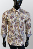 JOHN LENNON Mens Highcliffe Long Sleeve Shirt Latte Paisley, MENS SHIRTS, JOHN LENNON, Elwood 101