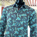 JOHN LENNON Mens Humber Long Sleeve Paisley Shirt Mint, MENS SHIRTS, JOHN LENNON, Elwood 101