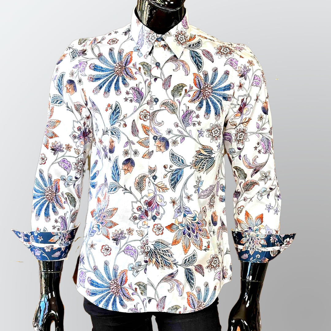 JOHN LENNON Mens Leeds Paisley Shirt - White, MENS SHIRTS, JOHN LENNON, Elwood 101
