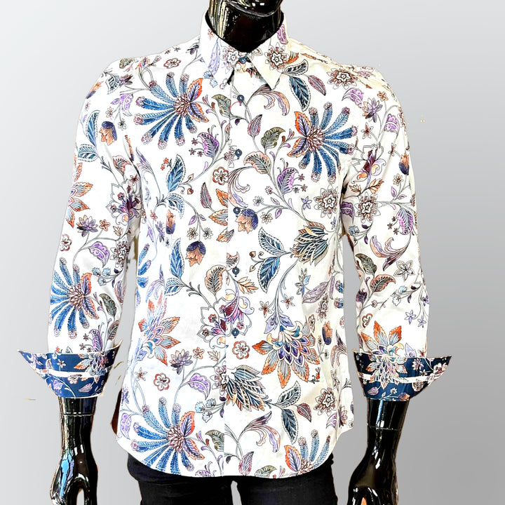 JOHN LENNON Mens Leeds Paisley Shirt - White, MENS SHIRTS, JOHN LENNON, Elwood 101