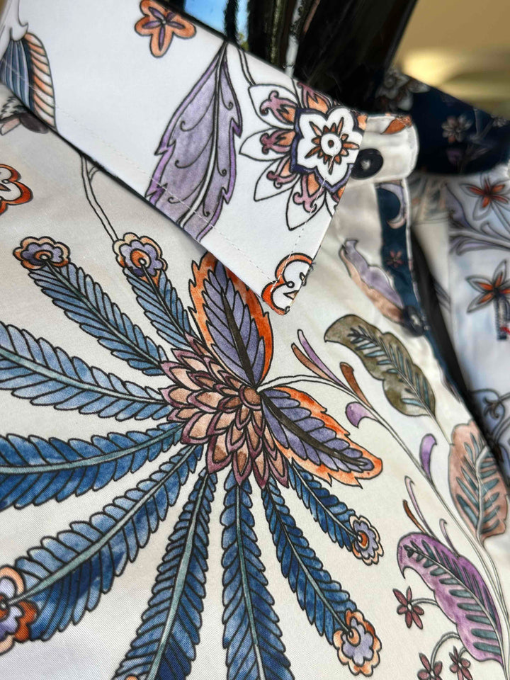 JOHN LENNON Mens Leeds Paisley Shirt - White, MENS SHIRTS, JOHN LENNON, Elwood 101
