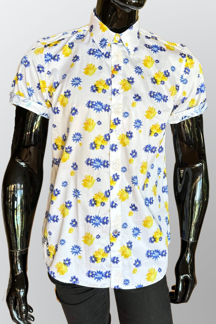 JOHN LENNON Mens Luton Short Sleeve Shirt - White, MENS SHIRTS, JOHN LENNON, Elwood 101
