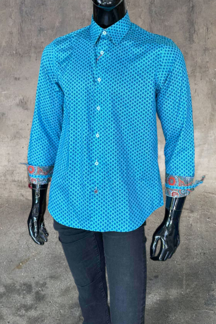 JOHN LENNON Mens Newhaven Shirt - Turquoise, MENS SHIRTS, JOHN LENNON, Elwood 101