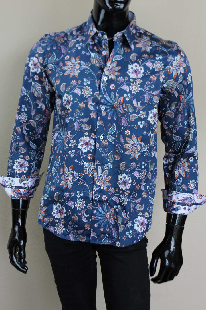 JOHN LENNON Mens Pomeroy Long Sleeve Shirt Ink, MENS SHIRTS, JOHN LENNON, Elwood 101