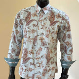 JOHN LENNON Mens Queens Park Long Sleeve Shirt - Mint Paisley, MENS SHIRTS, JOHN LENNON, Elwood 101