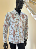 JOHN LENNON Mens Queens Park Long Sleeve Shirt - Mint Paisley, MENS SHIRTS, JOHN LENNON, Elwood 101