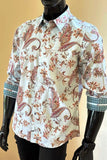 JOHN LENNON Mens Queens Park Long Sleeve Shirt - Mint Paisley, MENS SHIRTS, JOHN LENNON, Elwood 101