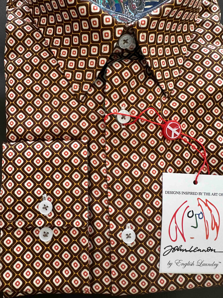 JOHN LENNON Mens Tilbury Long Sleeve Shirt - Mustard, MENS SHIRTS, JOHN LENNON, Elwood 101