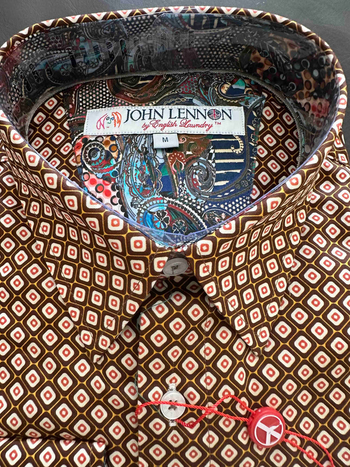 JOHN LENNON Mens Tilbury Long Sleeve Shirt - Mustard, MENS SHIRTS, JOHN LENNON, Elwood 101