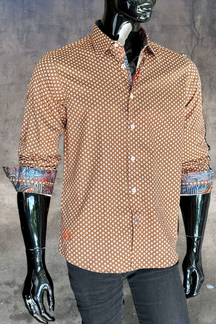 JOHN LENNON Mens Tilbury Long Sleeve Shirt - Mustard, MENS SHIRTS, JOHN LENNON, Elwood 101