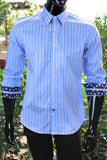 JOHN LENNON Mens Watts Stripe Shirt Sky, MENS SHIRTS, JOHN LENNON, Elwood 101