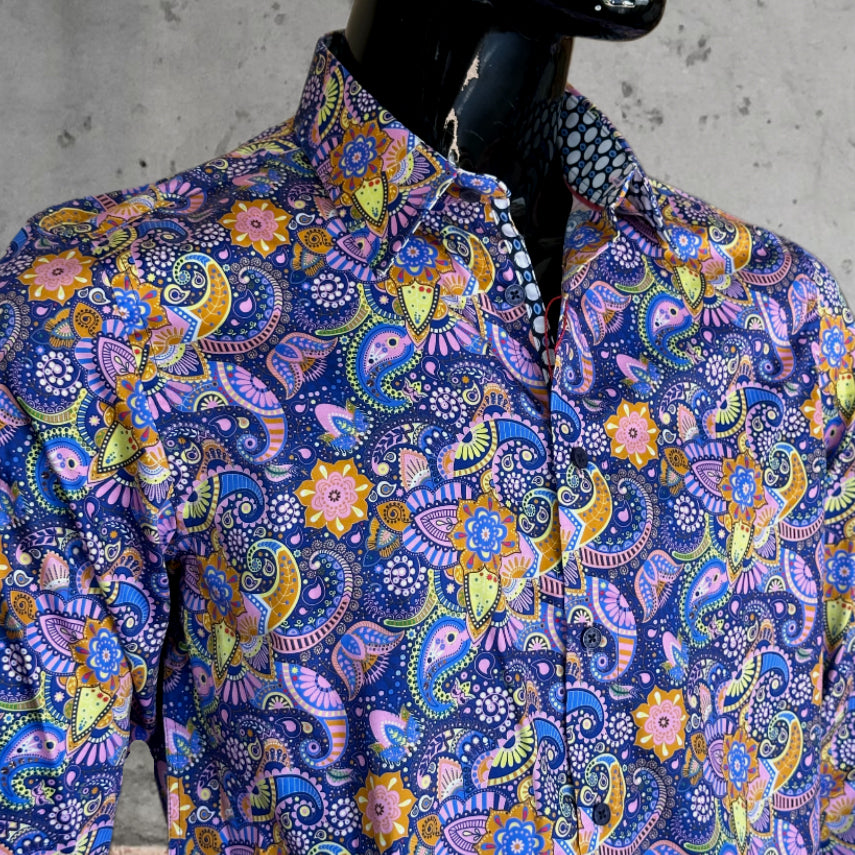 JOHN LENNON Mens Whitby Paisley Shirt - Pink, MENS SHIRTS, JOHN LENNON, Elwood 101