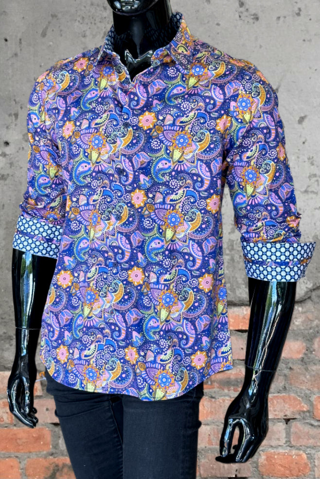 JOHN LENNON Mens Whitby Paisley Shirt - Pink, MENS SHIRTS, JOHN LENNON, Elwood 101