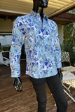 JOHN LENNON Mens Wigan Long Sleeve Paisley Shirt - Blue, MENS SHIRTS, JOHN LENNON, Elwood 101