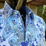 JOHN LENNON Mens Wigan Long Sleeve Paisley Shirt - Blue, MENS SHIRTS, JOHN LENNON, Elwood 101