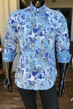 JOHN LENNON Mens Wigan Long Sleeve Paisley Shirt - Blue, MENS SHIRTS, JOHN LENNON, Elwood 101