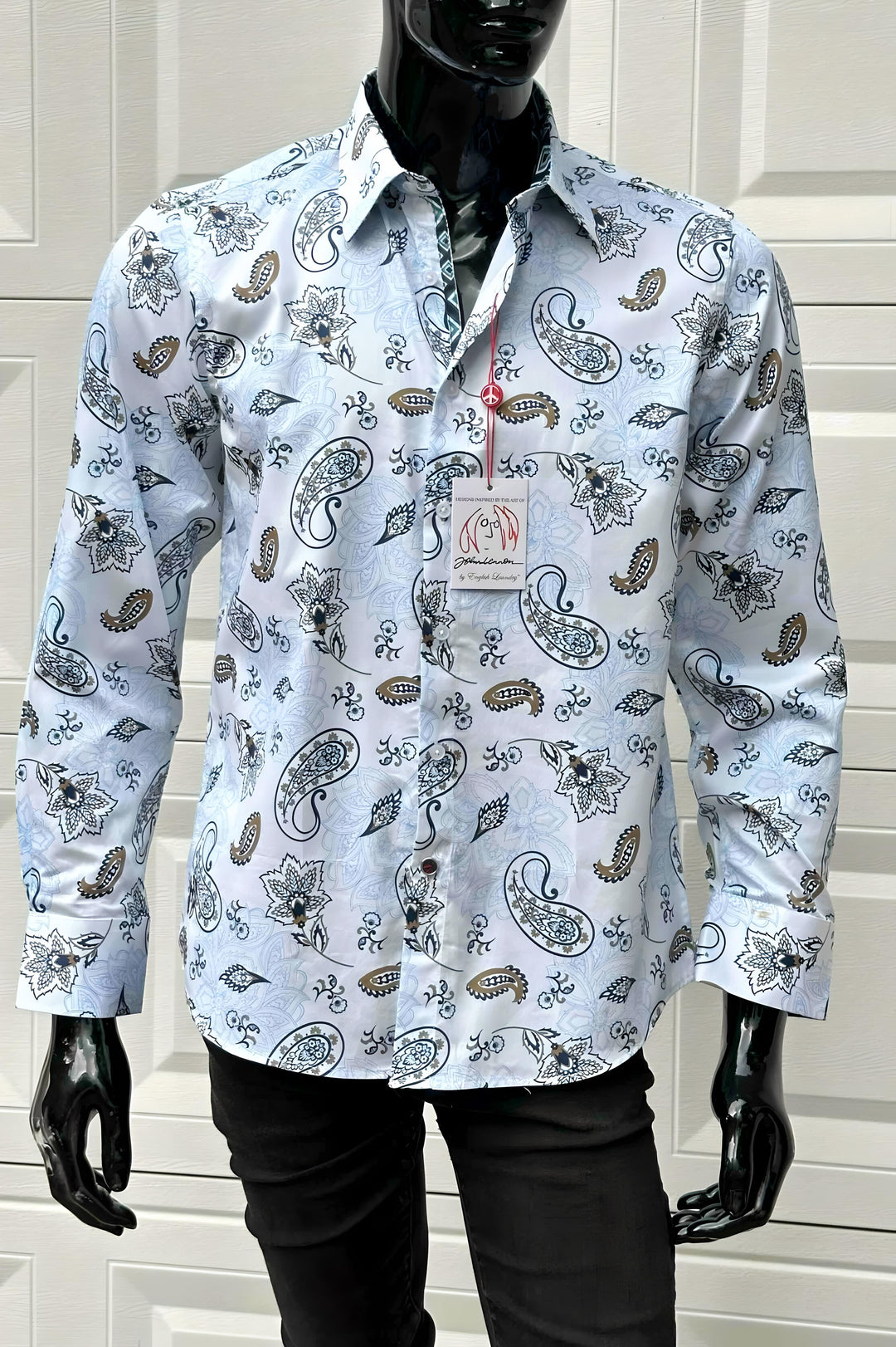 JOHN LENNON Mens Ashbury Long Sleeve Paisley Shirt - White, MENS SHIRTS, JOHN LENNON, Elwood 101