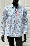 JOHN LENNON Mens Ashbury Long Sleeve Paisley Shirt - White