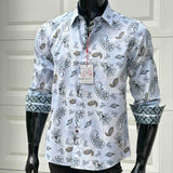 JOHN LENNON Mens Ashbury Long Sleeve Paisley Shirt - White