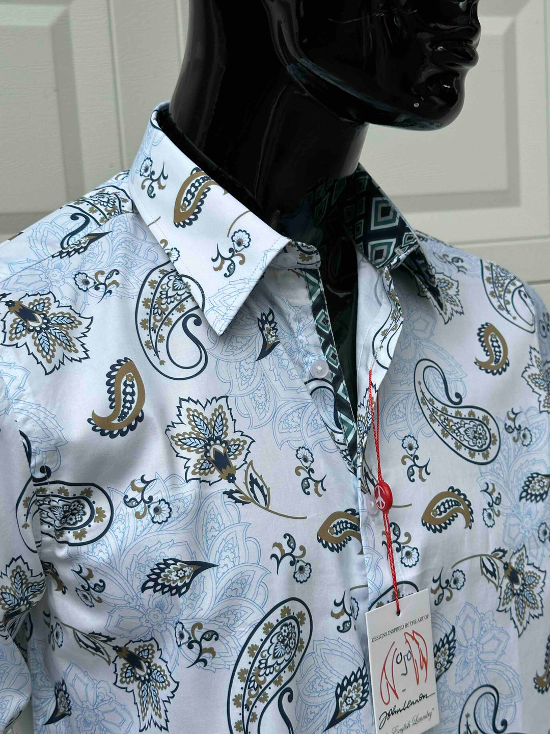 JOHN LENNON Mens Ashbury Long Sleeve Paisley Shirt - White, MENS SHIRTS, JOHN LENNON, Elwood 101