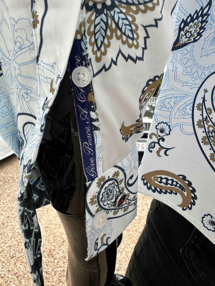 JOHN LENNON Mens Ashbury Long Sleeve Paisley Shirt - White, MENS SHIRTS, JOHN LENNON, Elwood 101