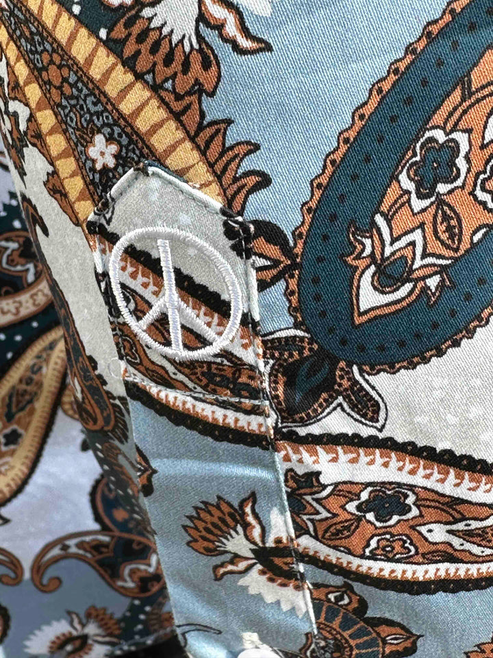 JOHN LENNON Mens Atherton Long Sleeve Paisley Shirt - Steel, MENS SHIRTS, JOHN LENNON, Elwood 101