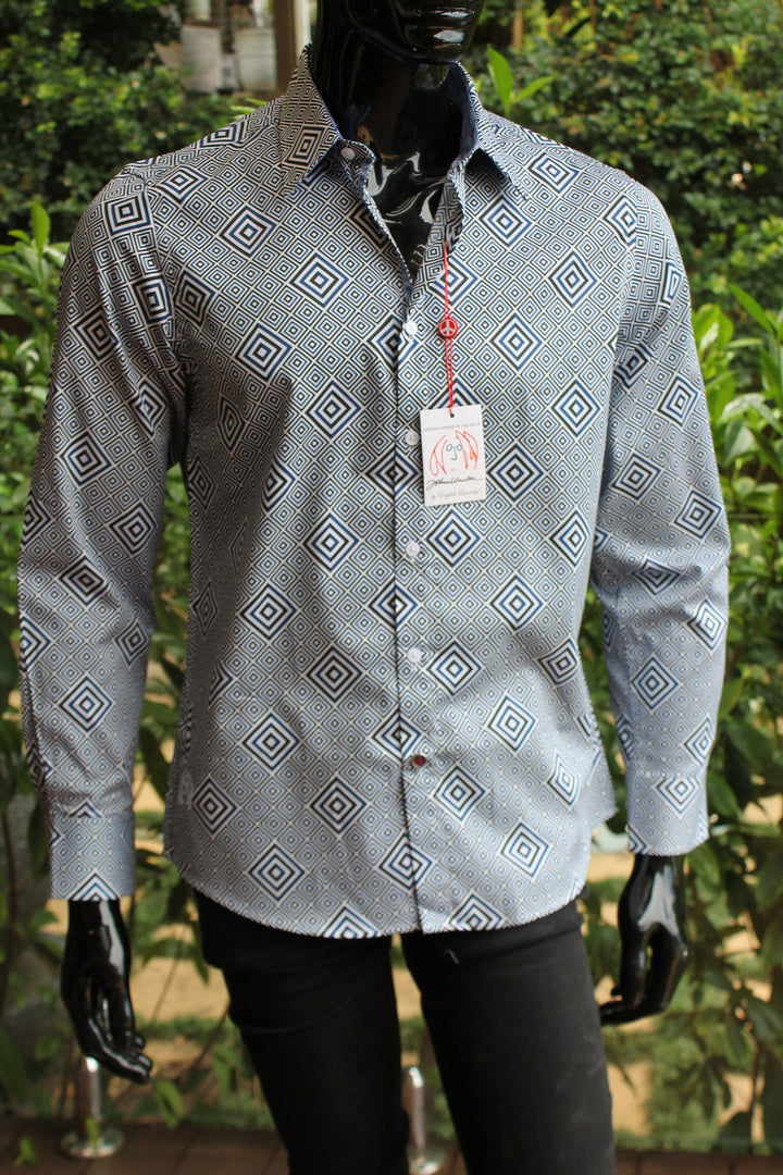 JOHN LENNON Mens Bailey Long Sleeve Shirt - Steel, MENS SHIRTS, JOHN LENNON, Elwood 101