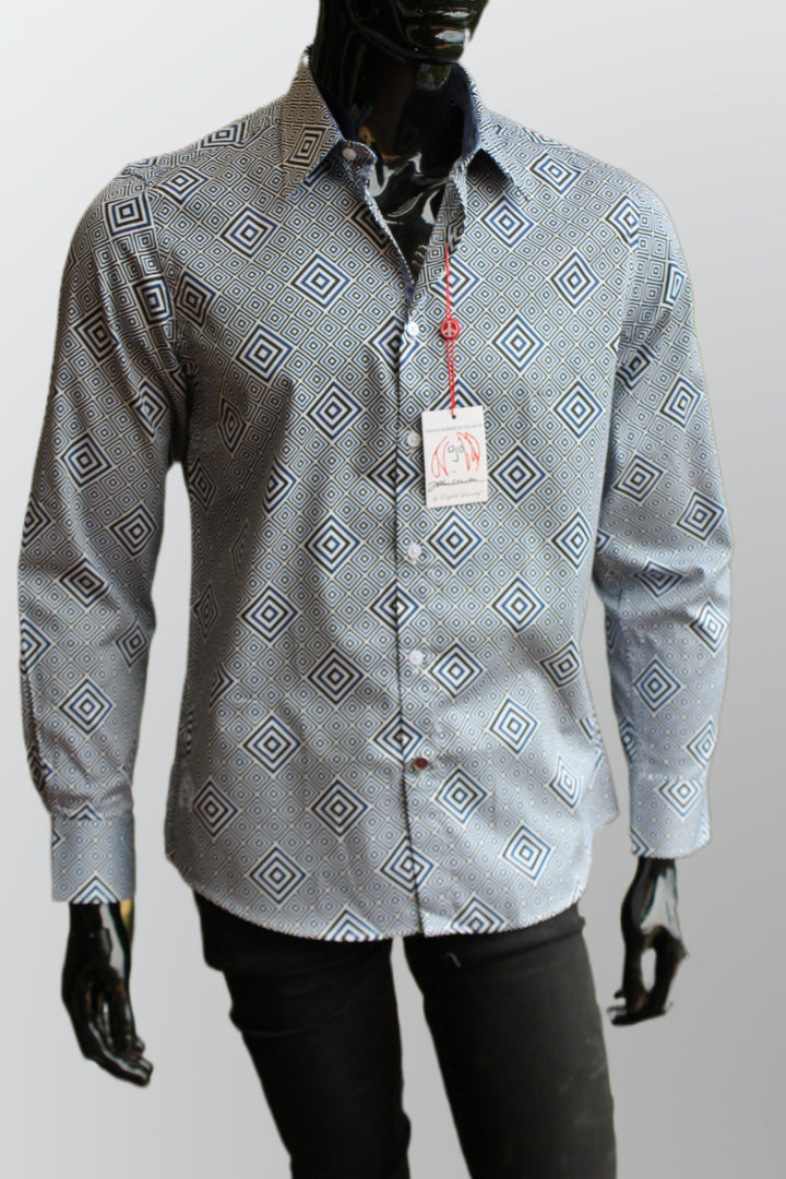 JOHN LENNON Mens Bailey Long Sleeve Shirt - Steel, MENS SHIRTS, JOHN LENNON, Elwood 101