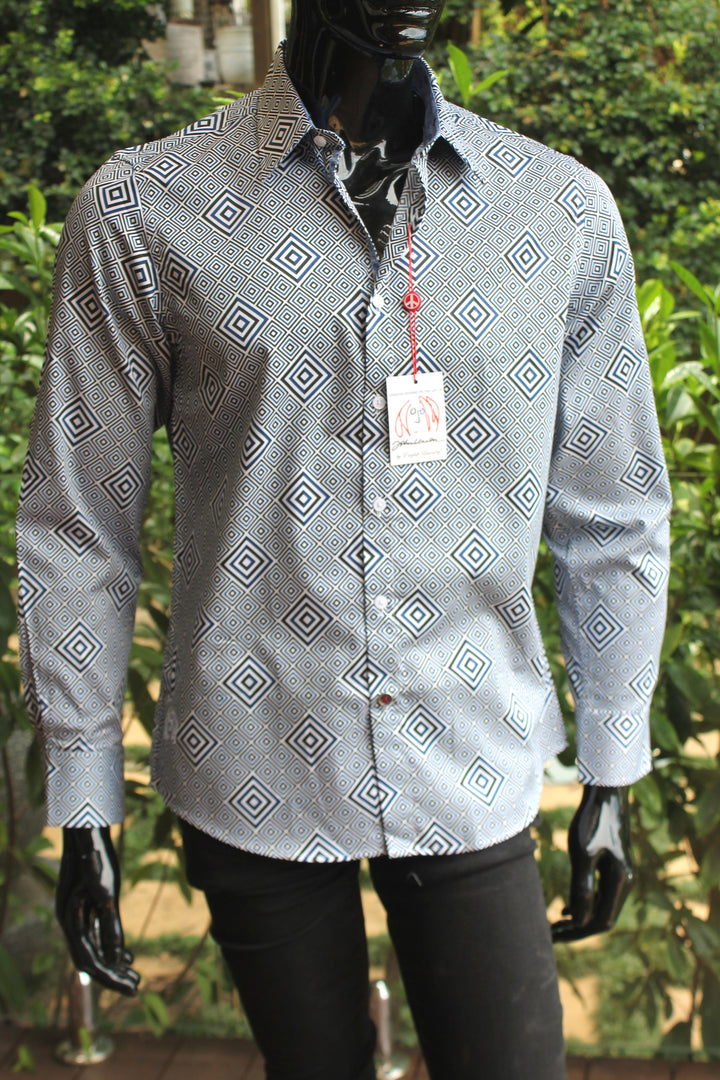 JOHN LENNON Mens Bailey Long Sleeve Shirt - Steel, MENS SHIRTS, JOHN LENNON, Elwood 101