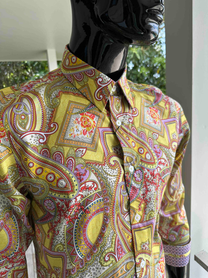 JOHN LENNON Mens Bath Long Sleeve Paisley Shirt in Multi Print, MENS SHIRTS, JOHN LENNON, Elwood 101