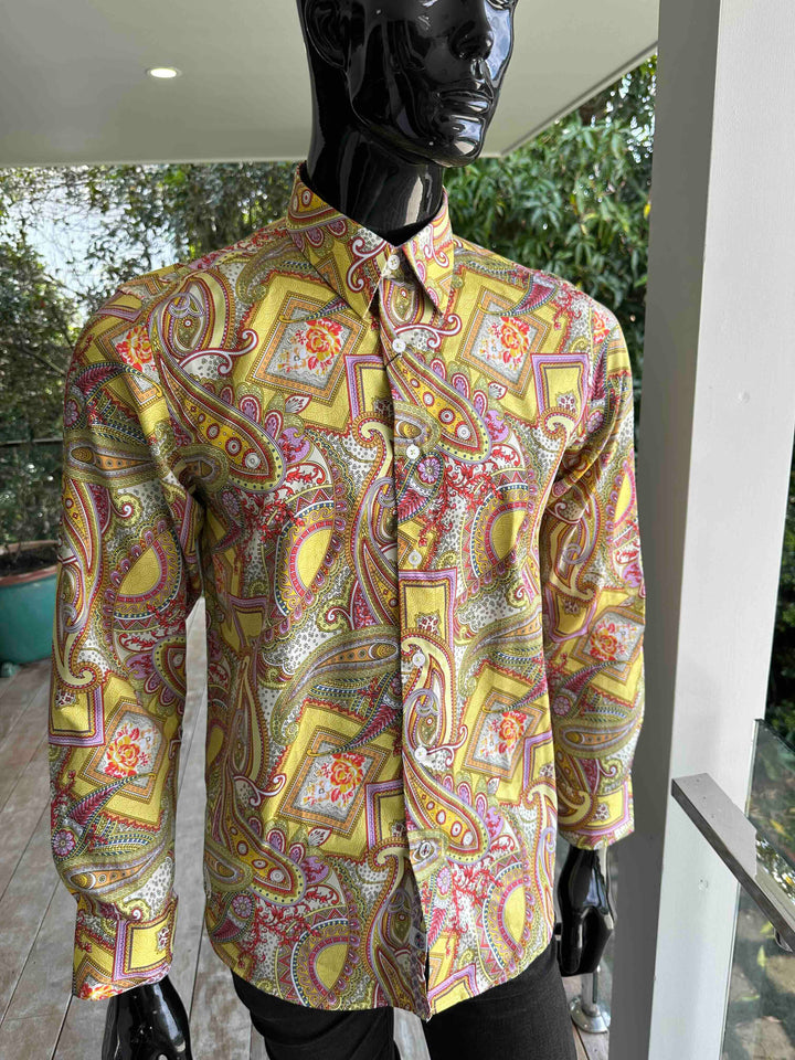 JOHN LENNON Mens Bath Long Sleeve Paisley Shirt in Multi Print, MENS SHIRTS, JOHN LENNON, Elwood 101