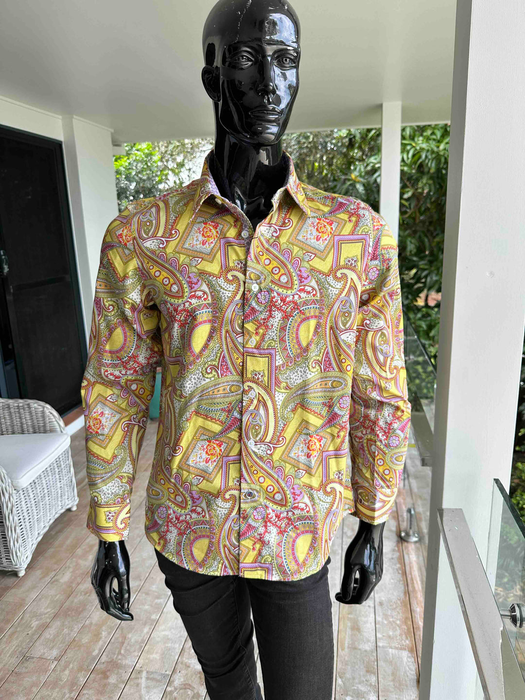 JOHN LENNON Mens Bath Long Sleeve Paisley Shirt in Multi Print, MENS SHIRTS, JOHN LENNON, Elwood 101