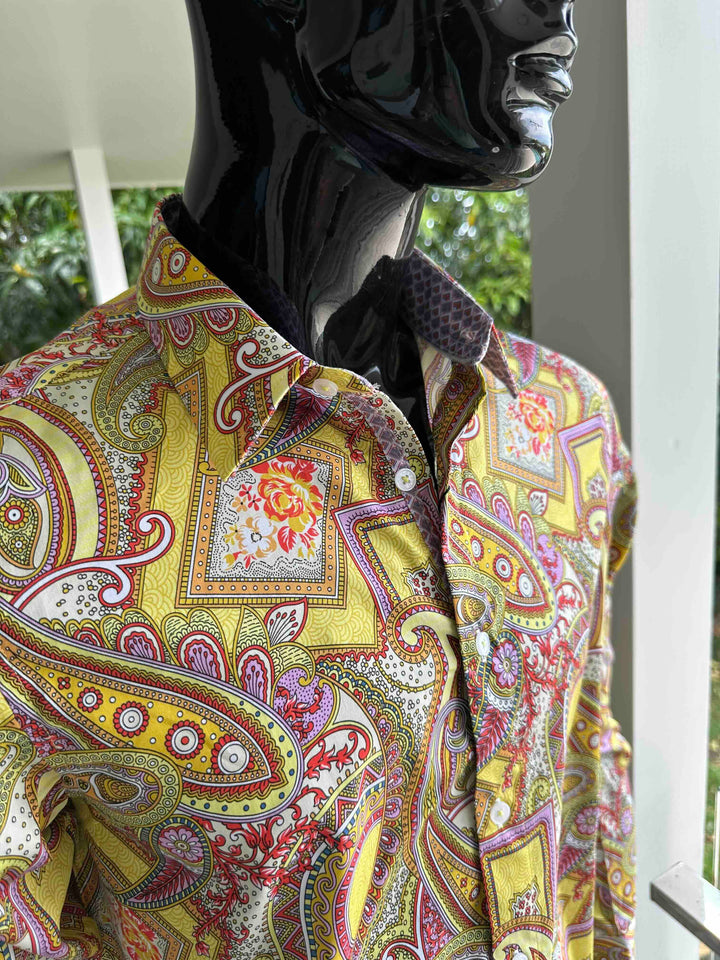 JOHN LENNON Mens Bath Long Sleeve Paisley Shirt in Multi Print, MENS SHIRTS, JOHN LENNON, Elwood 101