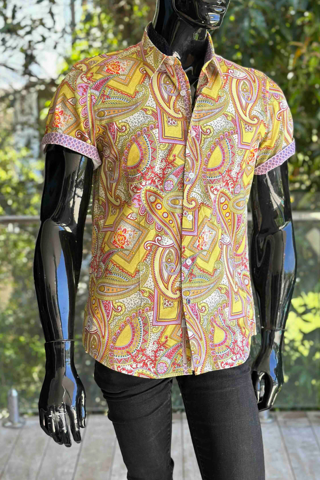 JOHN LENNON Mens Bath Short Sleeve Paisley Shirt in Multi