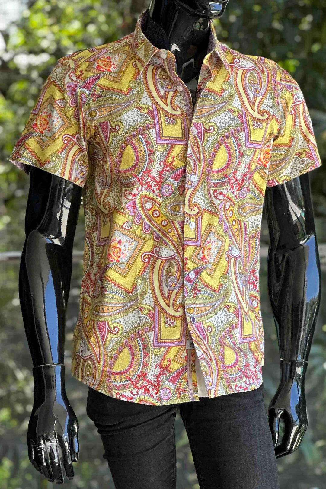 JOHN LENNON Mens Bath Short Sleeve Paisley Shirt in Multi