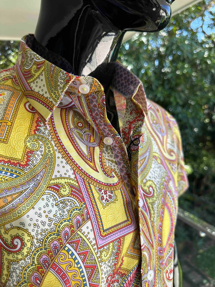 JOHN LENNON Mens Bath Short Sleeve Paisley Shirt in Multi