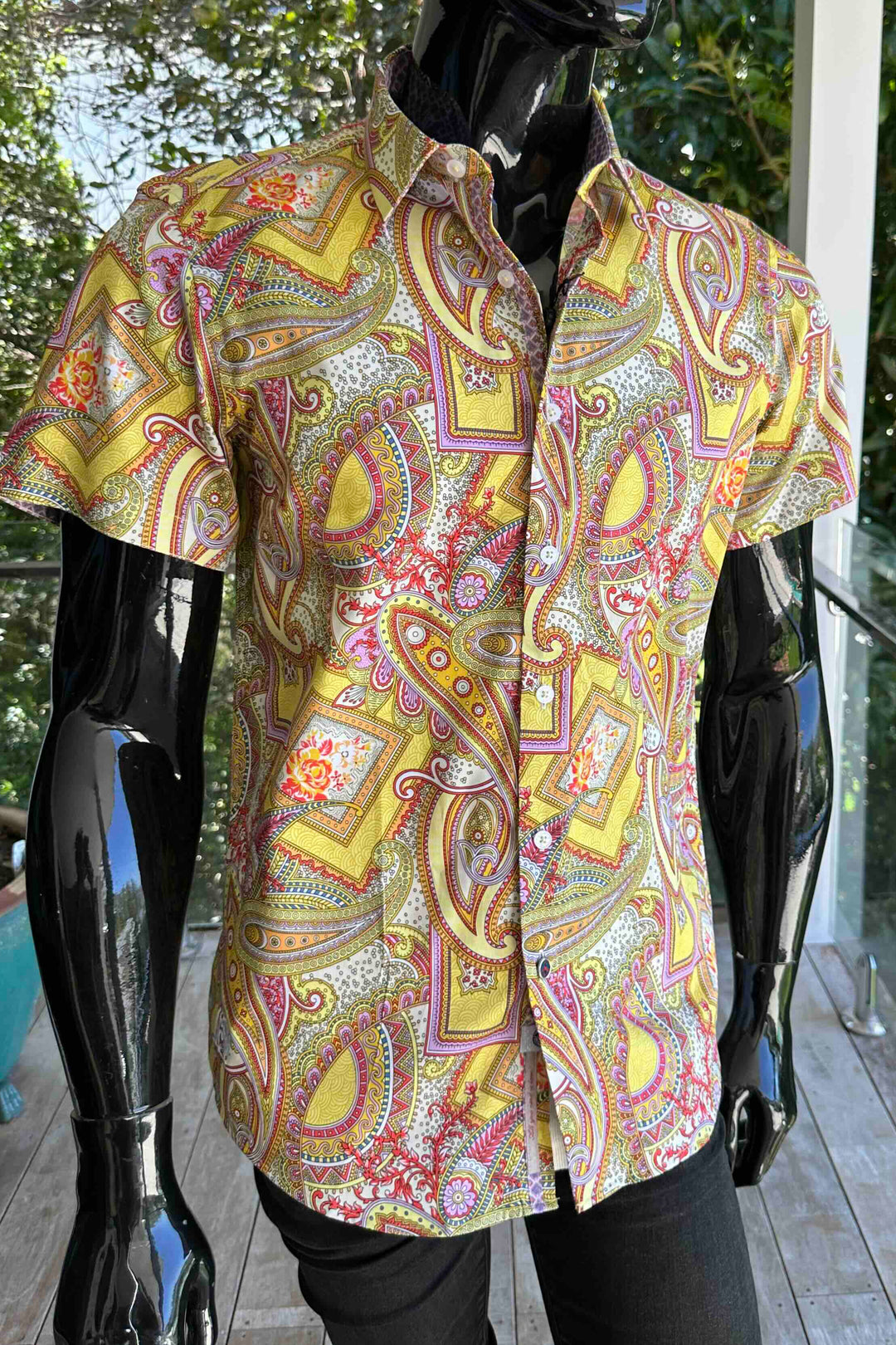 JOHN LENNON Mens Bath Short Sleeve Paisley Shirt in Multi