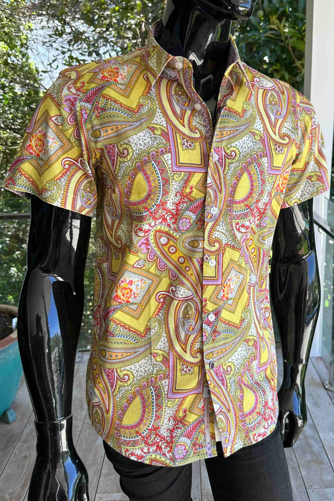 JOHN LENNON Mens Bath Short Sleeve Paisley Shirt in Multi
