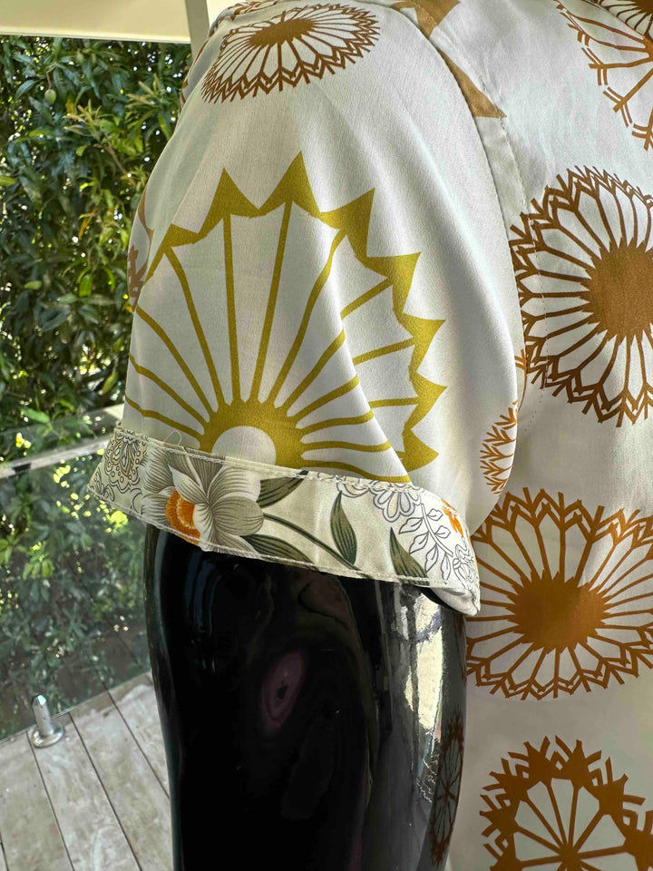 JOHN LENNON Mens Bearwood Short Sleeve Shirt in Ecru