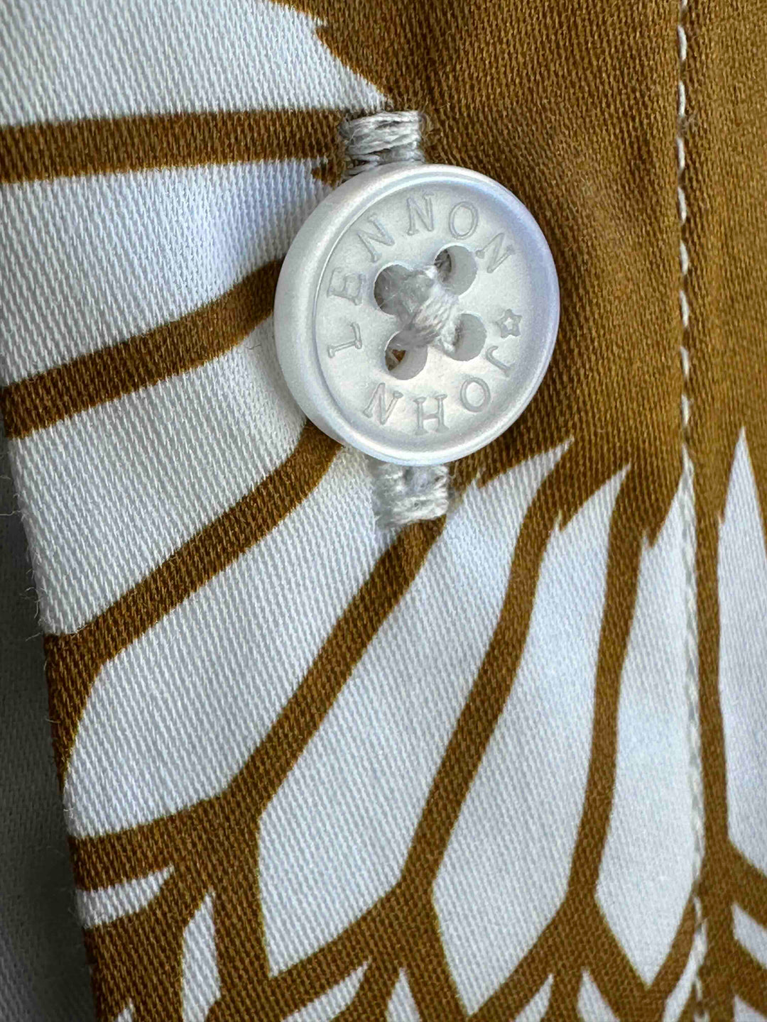 JOHN LENNON Mens Bearwood Short Sleeve Shirt in Ecru