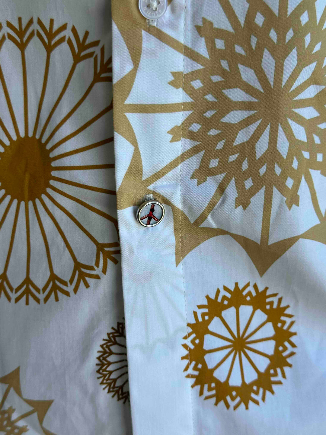 JOHN LENNON Mens Bearwood Short Sleeve Shirt in Ecru