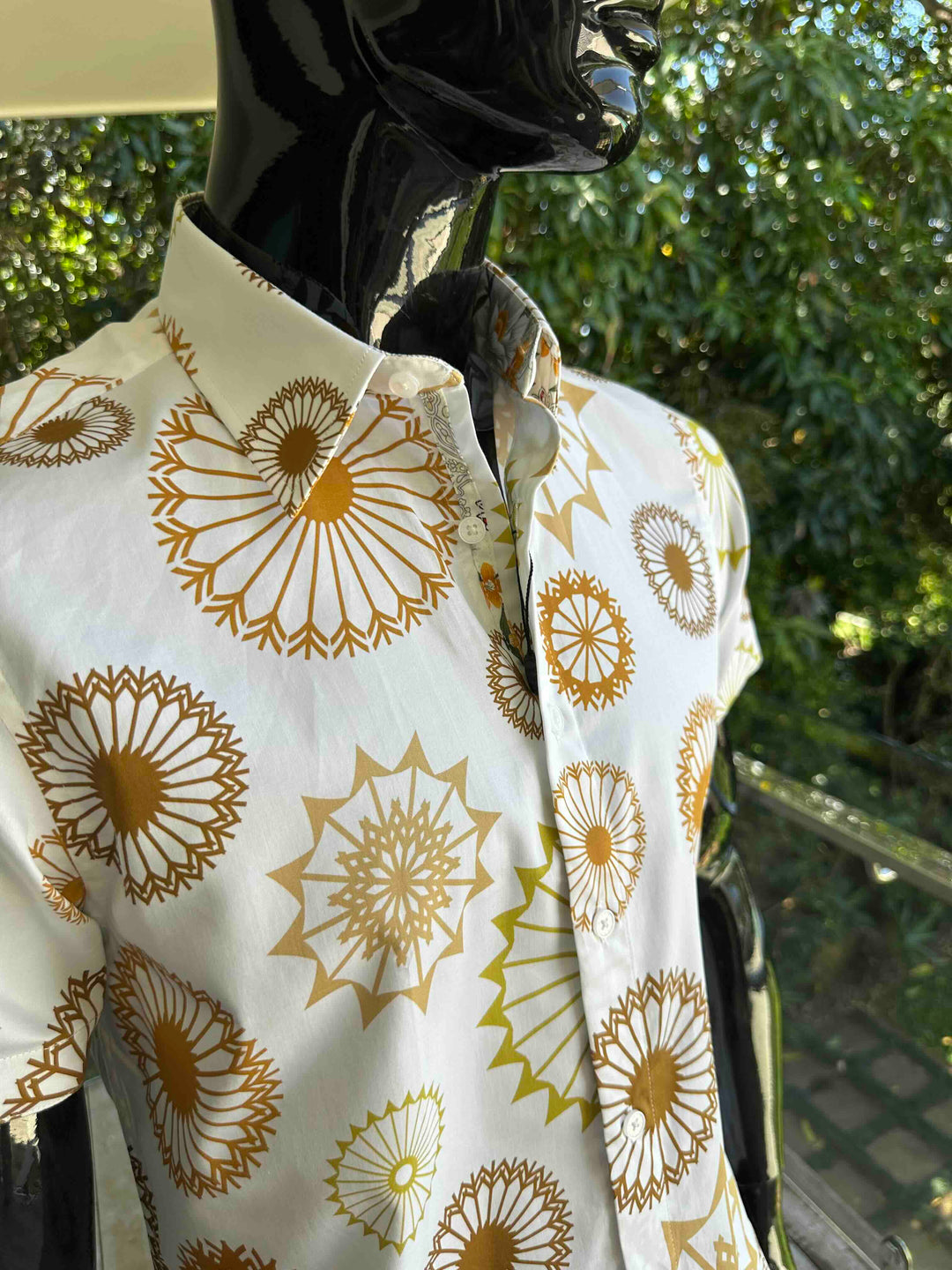 JOHN LENNON Mens Bearwood Short Sleeve Shirt in Ecru