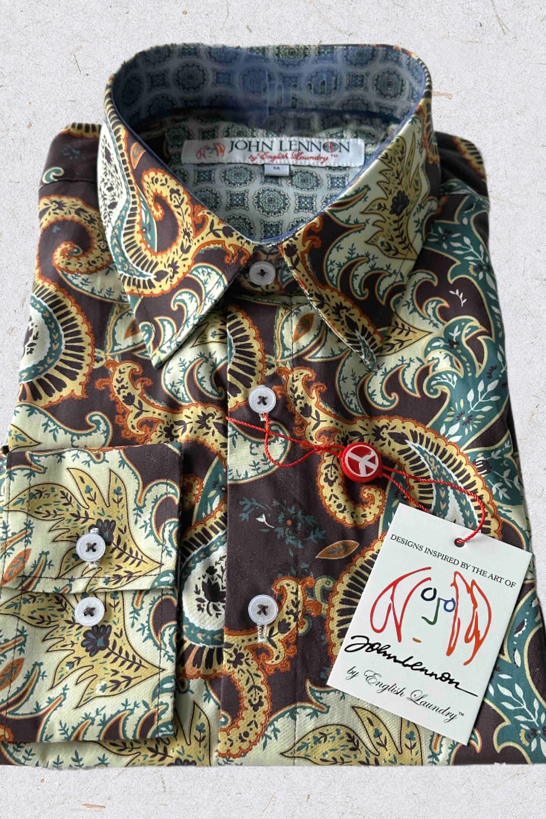 JOHN LENNON Mens Bradbury Long Sleeve Paisley Shirt - Plum, MENS SHIRTS, JOHN LENNON, Elwood 101