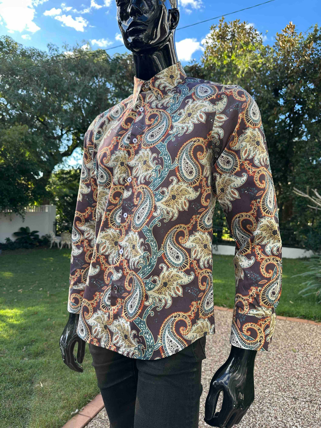 JOHN LENNON Mens Bradbury Long Sleeve Paisley Shirt - Plum, MENS SHIRTS, JOHN LENNON, Elwood 101