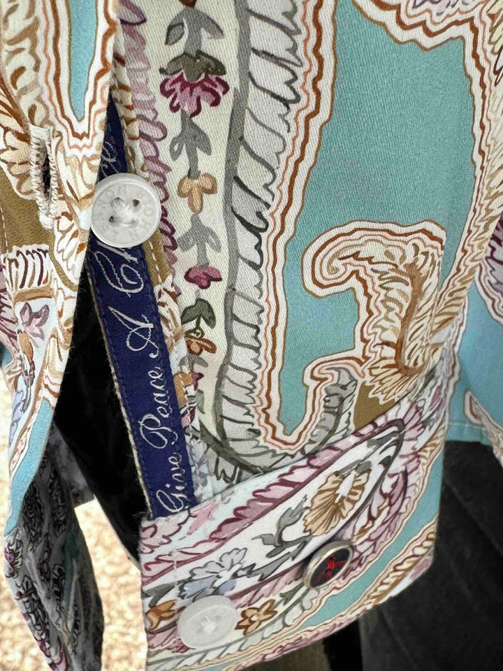 JOHN LENNON Mens Bramhall Long Sleeve Paisley Shirt - Teal, MENS SHIRTS, JOHN LENNON, Elwood 101