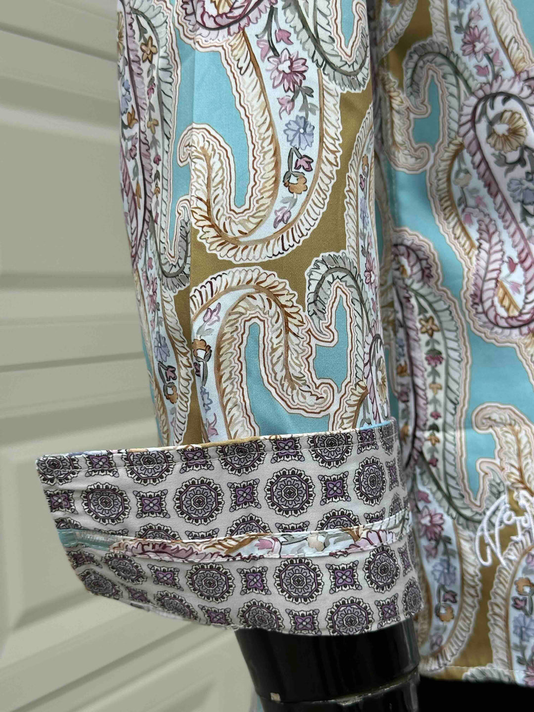 JOHN LENNON Mens Bramhall Long Sleeve Paisley Shirt - Teal, MENS SHIRTS, JOHN LENNON, Elwood 101