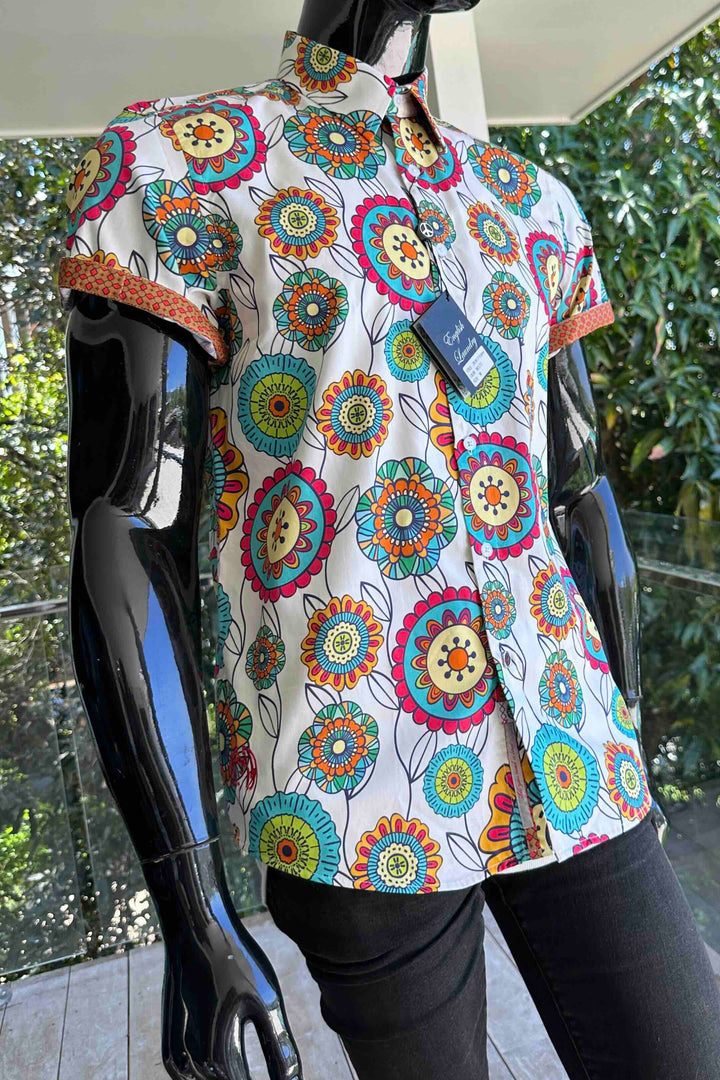 JOHN LENNON Mens Brighouse Short Sleeve Shirt in Multi Print